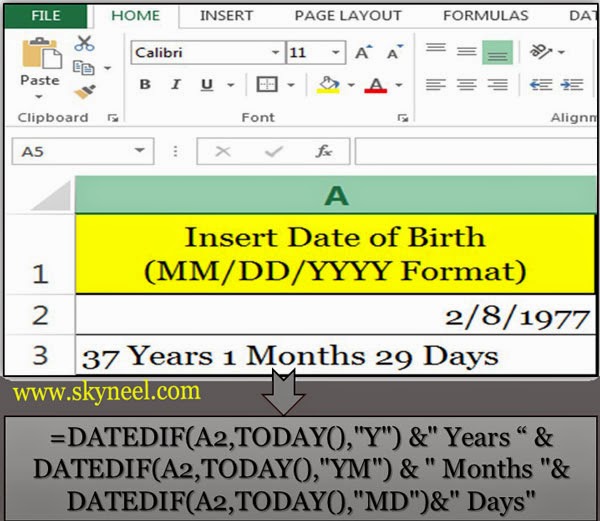 Age-calculation-using-DATEDIF-function-in-MS-Excel
