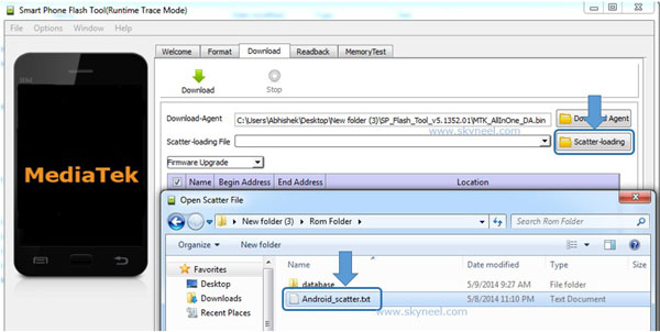 Load Scatter file by Scatter loading option for Meizu M6 