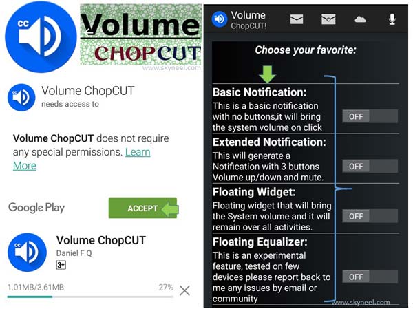 How to control volume of your Android phone with Volume ChopCUT