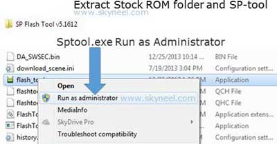 Run SP tool as Administrator for Micromax E313 Canvas Express 2