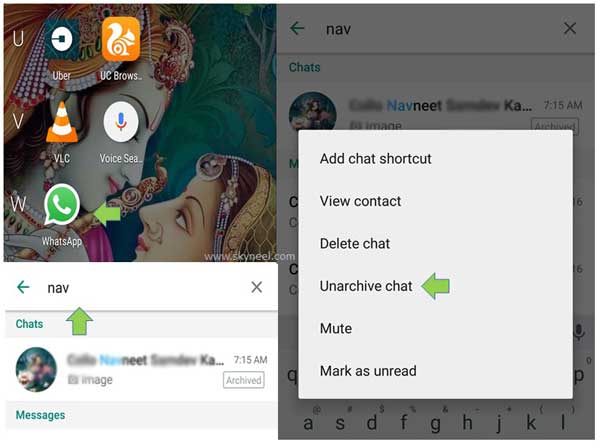 Hide Chat Conversation in WhatsApp Messenger