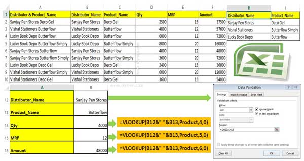 Advanced VLookup trick with Data Validation in Excel