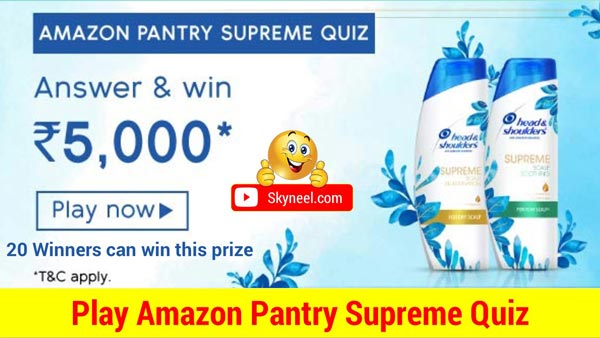Amazon Pantry Supreme Quiz Answers – Win ₹5,000 ( 20 Winners)