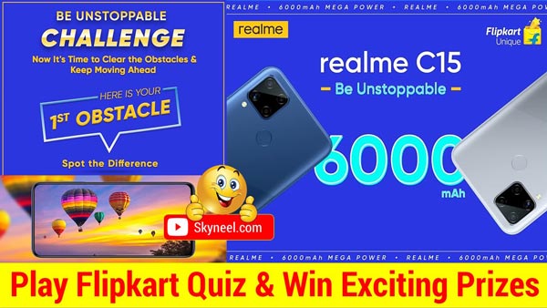 Flipkart Realme C15 Quiz Answers – Win Realme C15