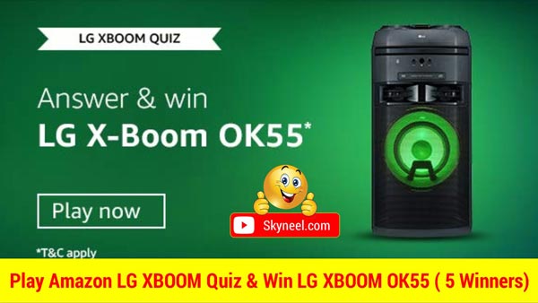 Amazon LG XBOOM Quiz Answers – Win LG XBOOM OK55 ( 5 Winners)