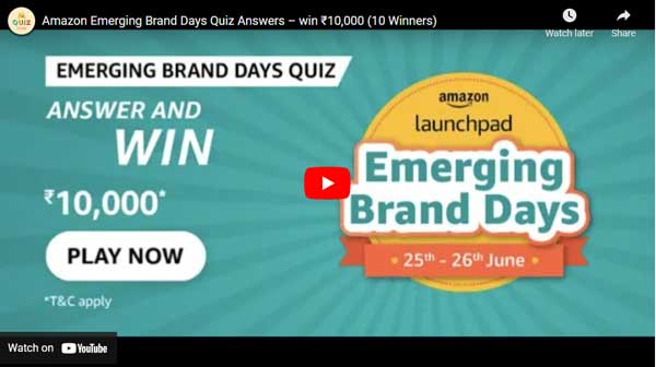 Amazon Emerging Brand Days Quiz Answers