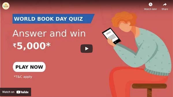 Amazon World Book Day Quiz Answers YouTube Video